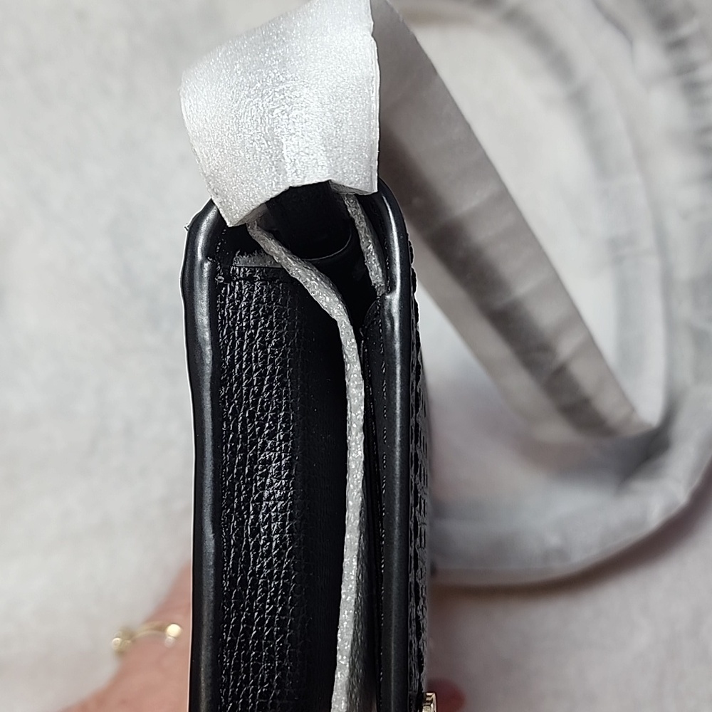 Henri Bendel Crossbody Shoulder Bag Rainbow Design Black Leather NWOT - Picture 11 of 12